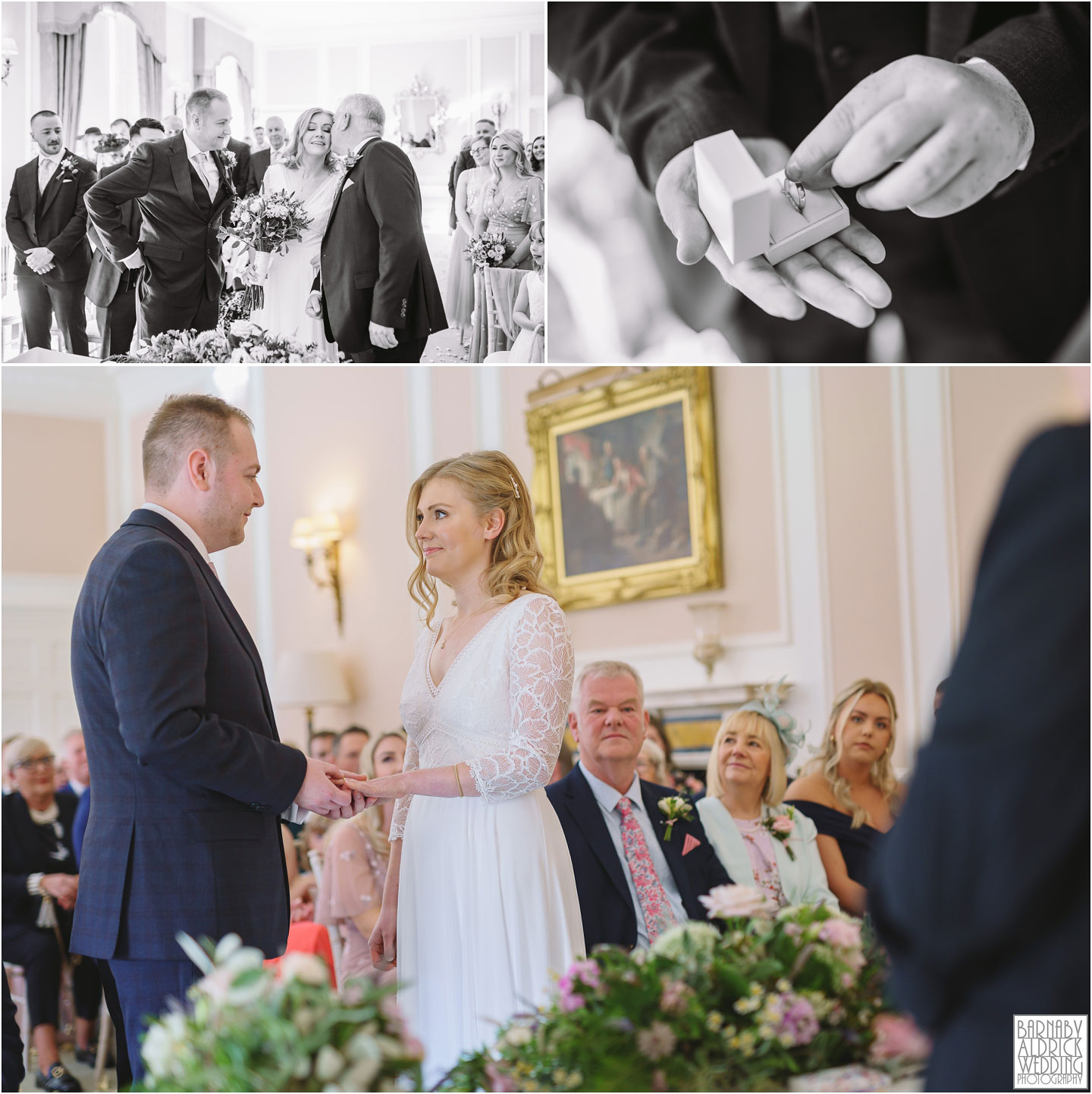 Civil Wedding ceremony photos at Bowcliffe Hall in Yorkshire