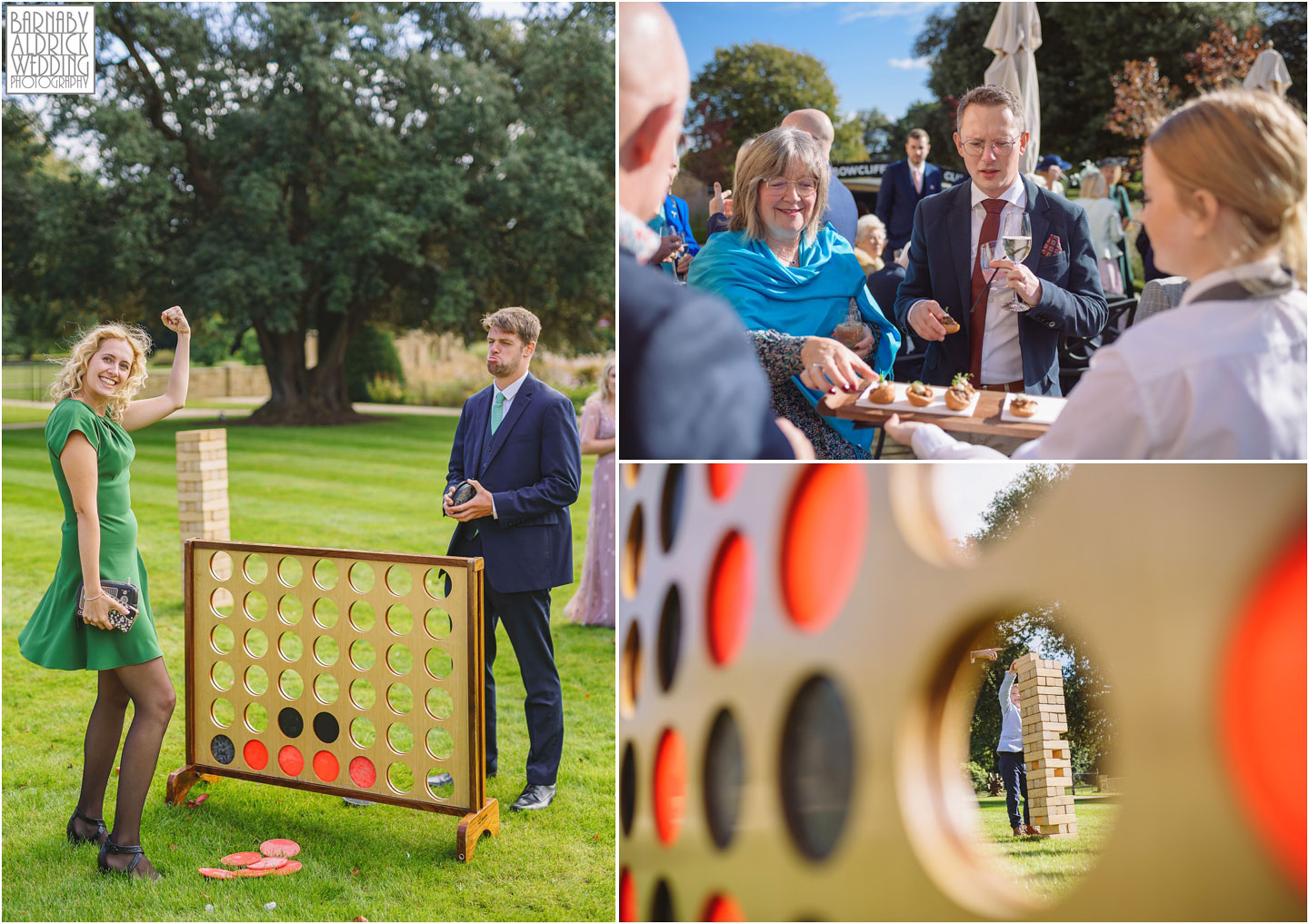 Autumnal afternoon reception wedding photos at Bowcliffe hall in Yorkshire