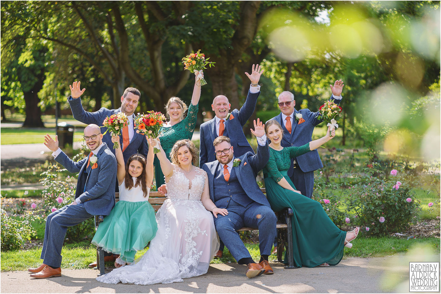 Relaxed wedding group photos at the Earl of Doncaster Hotel by Yorkshire Wedding Photographer Barnaby Aldrick