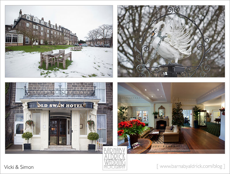 Vicki & Simon at The Old Swan, Harrogate Winter Wedding Photography by Barnaby Aldrick