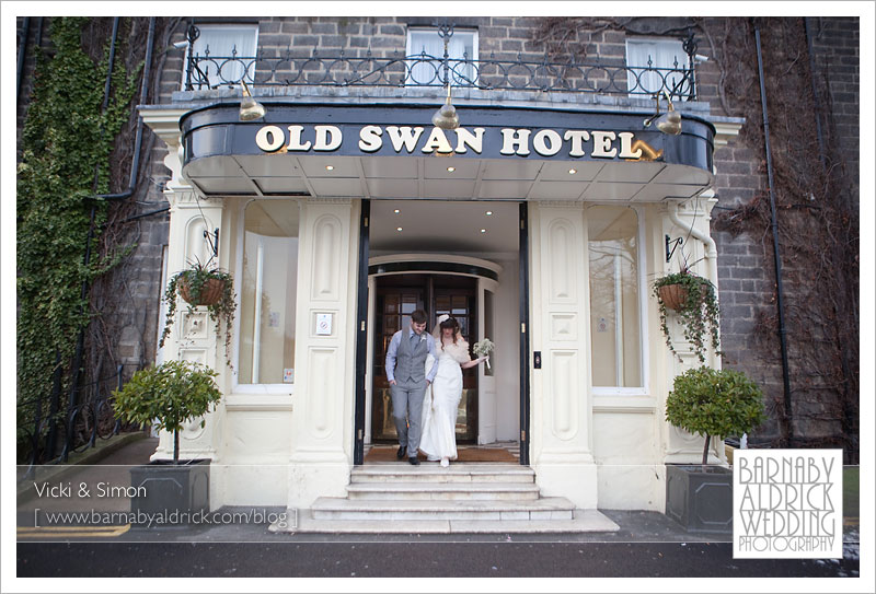 Vicki & Simon at The Old Swan, Harrogate Winter Wedding Photography by Barnaby Aldrick