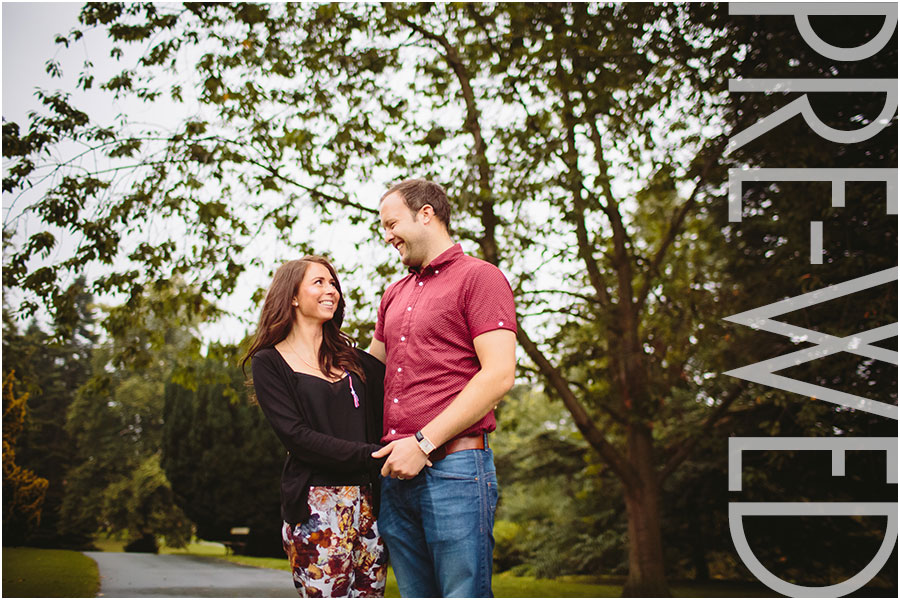 Fun practice portraits at a pre-wedding shoot in Roundhay Park at The Mansion in Leeds in Yorkshire