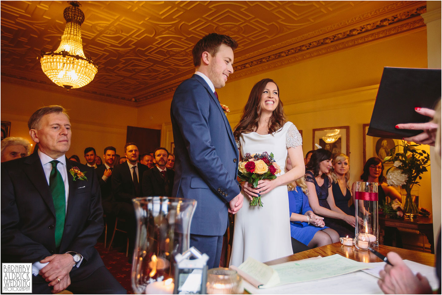 A Crow Hill wedding ceremony photo at a Spring ceremony at a Marsden West Yorkshire Country House by Photographer Barnaby Aldrick