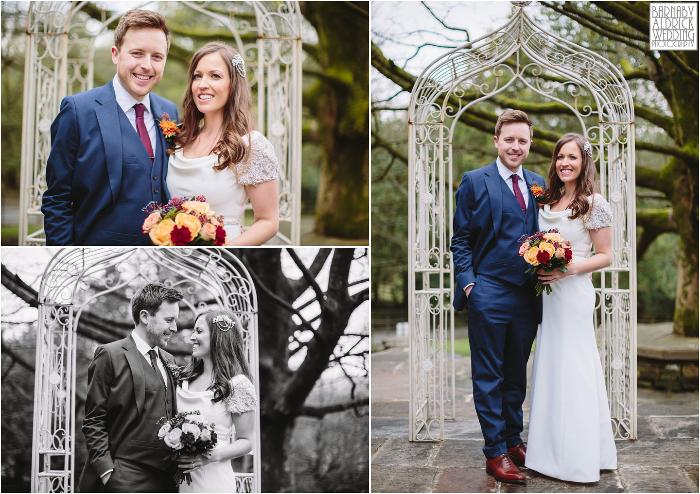 Wedding couple portraits at Crow Hill a Marsden West Yorkshire Country House by Photographer Barnaby Aldrick