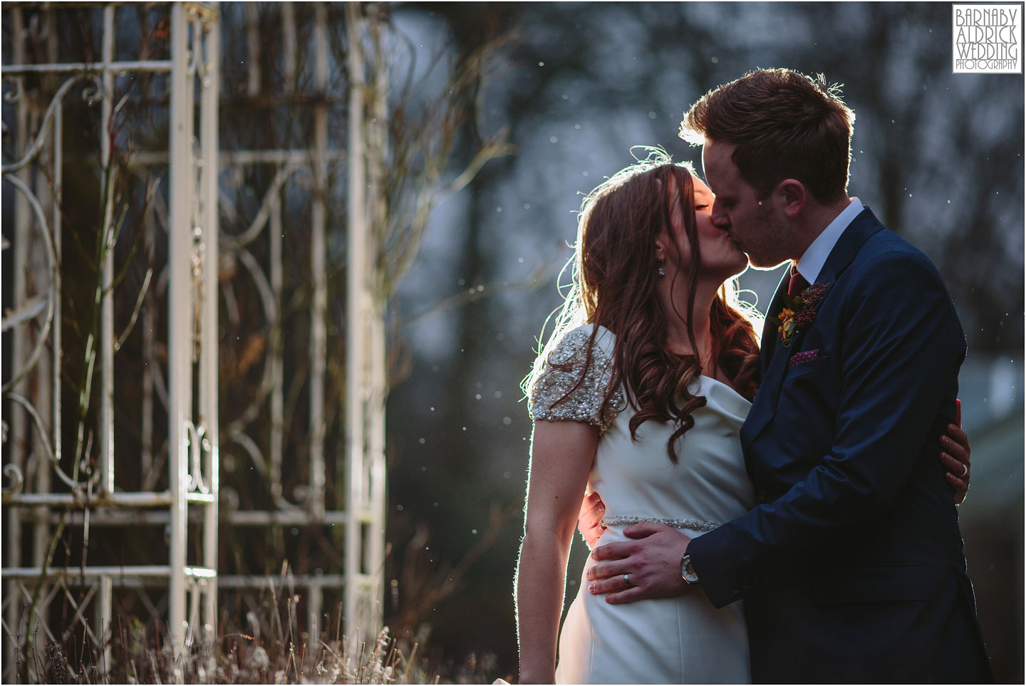 Evening wedding flash portraits at Crow Hill a Marsden West Yorkshire Country House by Photographer Barnaby Aldrick