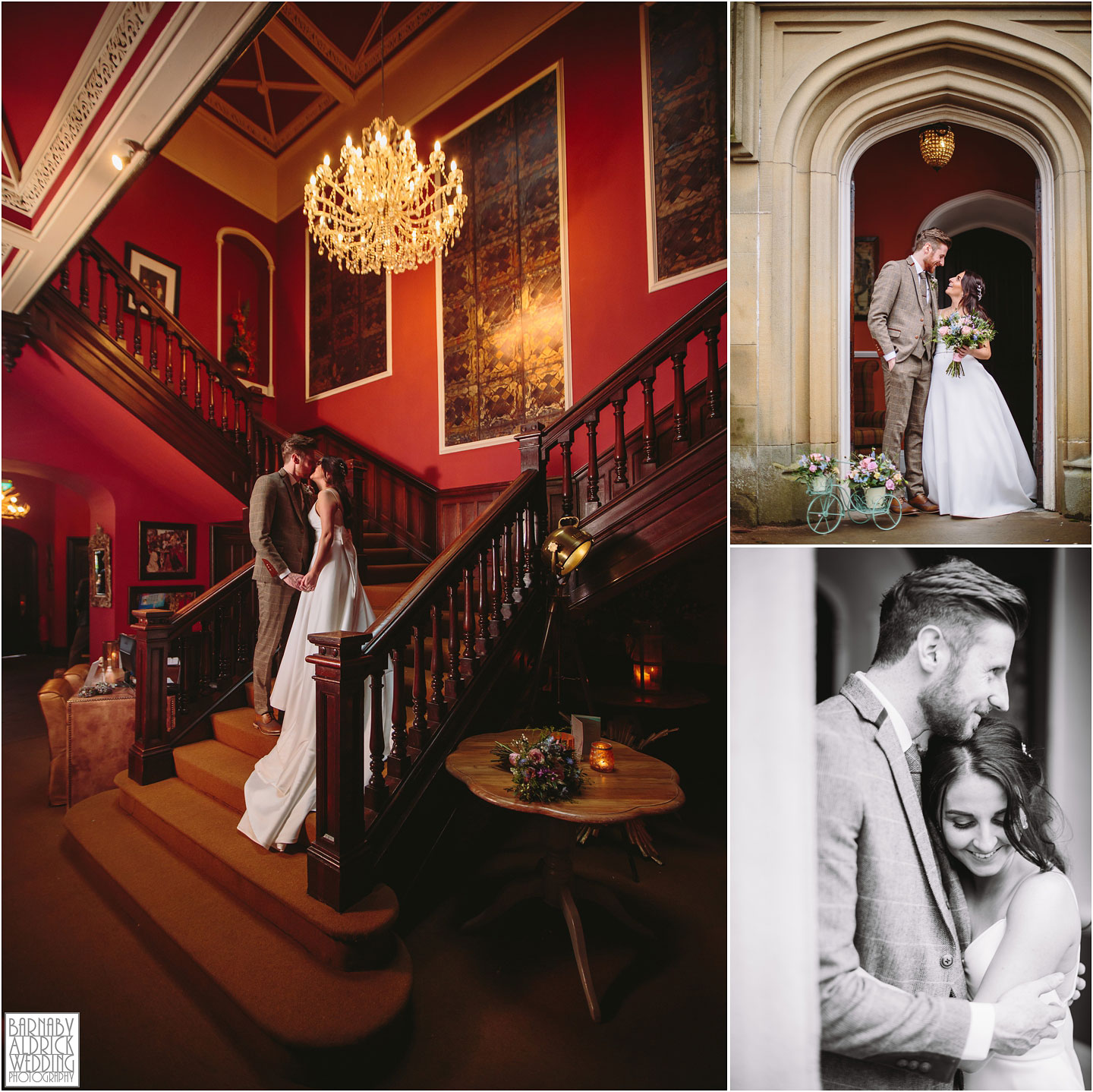 Grand staircase wedding photo, Falcon Manor Wedding portraits,