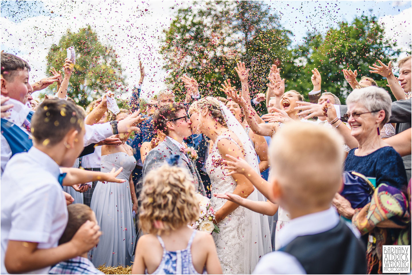 Gay wedding photography at East Riddlesden Hall in Yorkshire