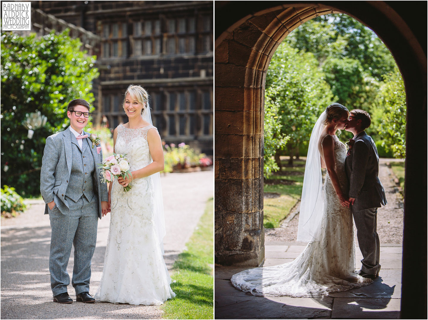 Gay wedding photography at East Riddlesden Hall in Yorkshire