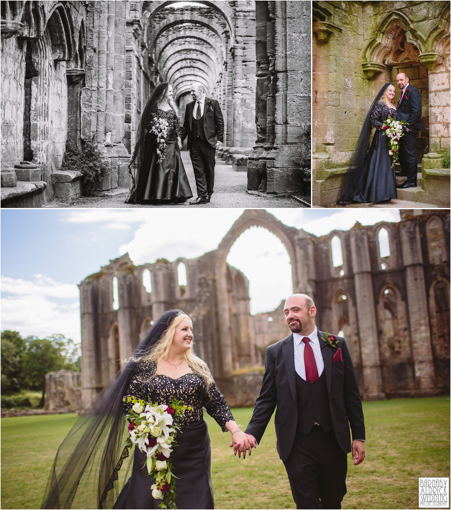 Fountains Abbey runis portraits from a summer wedding