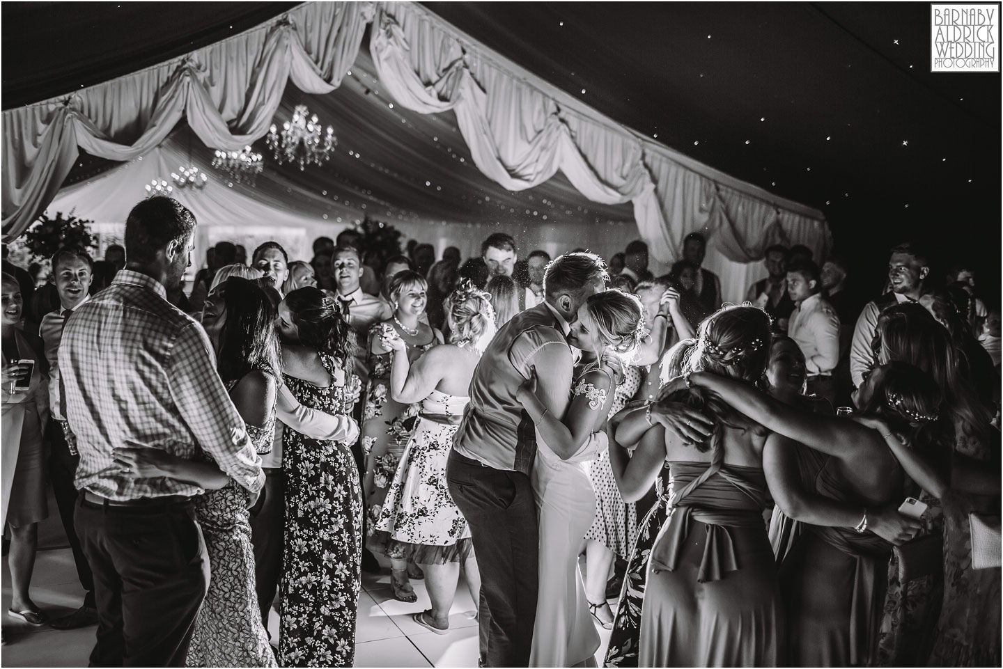 Wedding photography dancefloor at Priory Cottages near Wetherby in Yorkshire