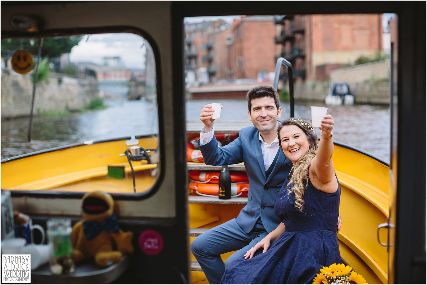 Leeds River Aire water taxi Wedding Photos