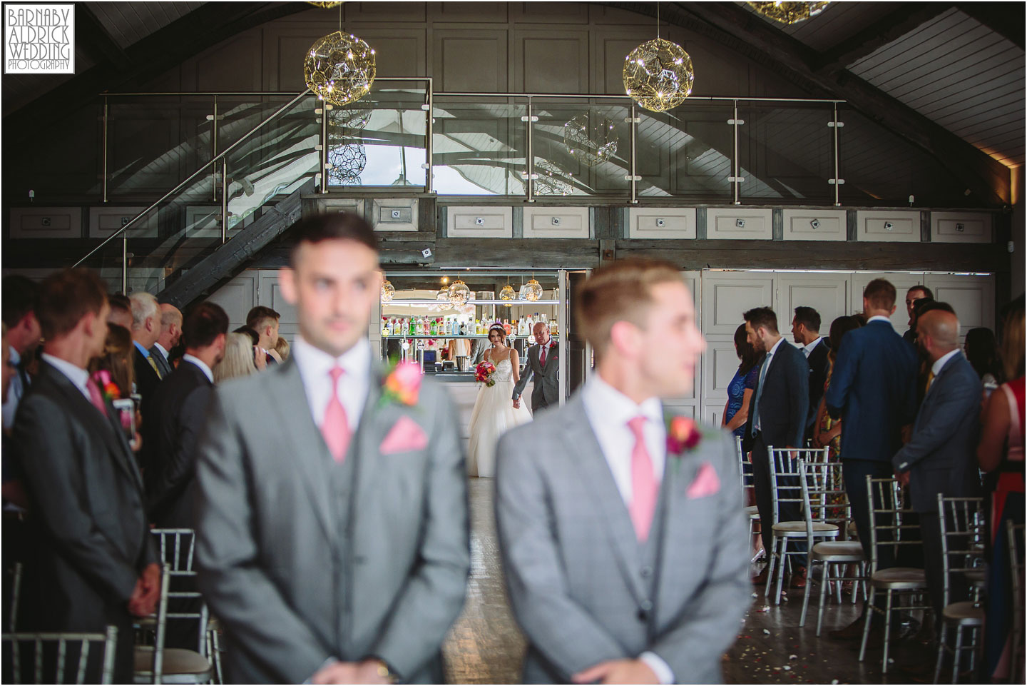 The brides entrance at Yorkshire Wedding Barn near Richmond