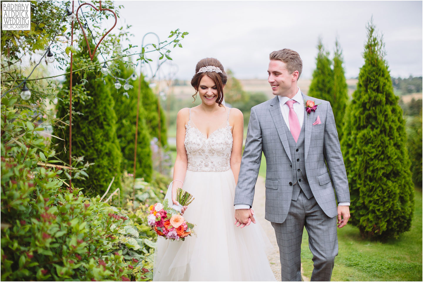 Relaxed Wedding portraits at Yorkshire Wedding Barn in Gilling West near Richmond