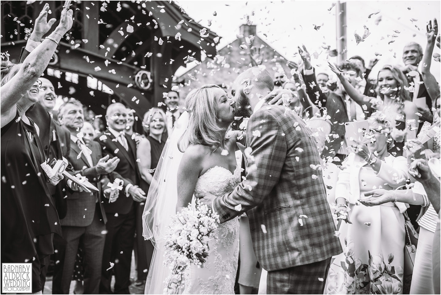 Bowcliffe Hall wedding confetti photo