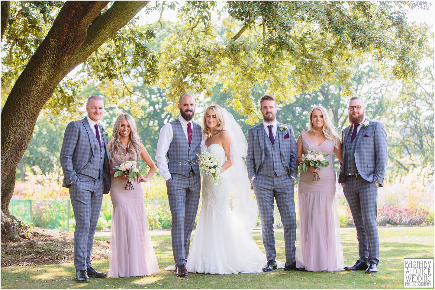 Wedding party group photo at Bowcliffe Hall