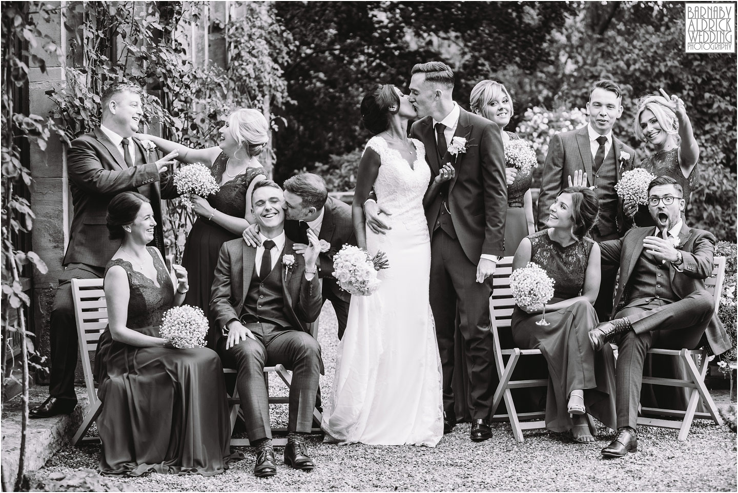 Fun wedding group shots at a wedding at Sandon Hall, Sandon Hall Wedding photographs in Staffordshire, Sandon Hall Stafford wedding photos, Midlands exclusive country house wedding venue