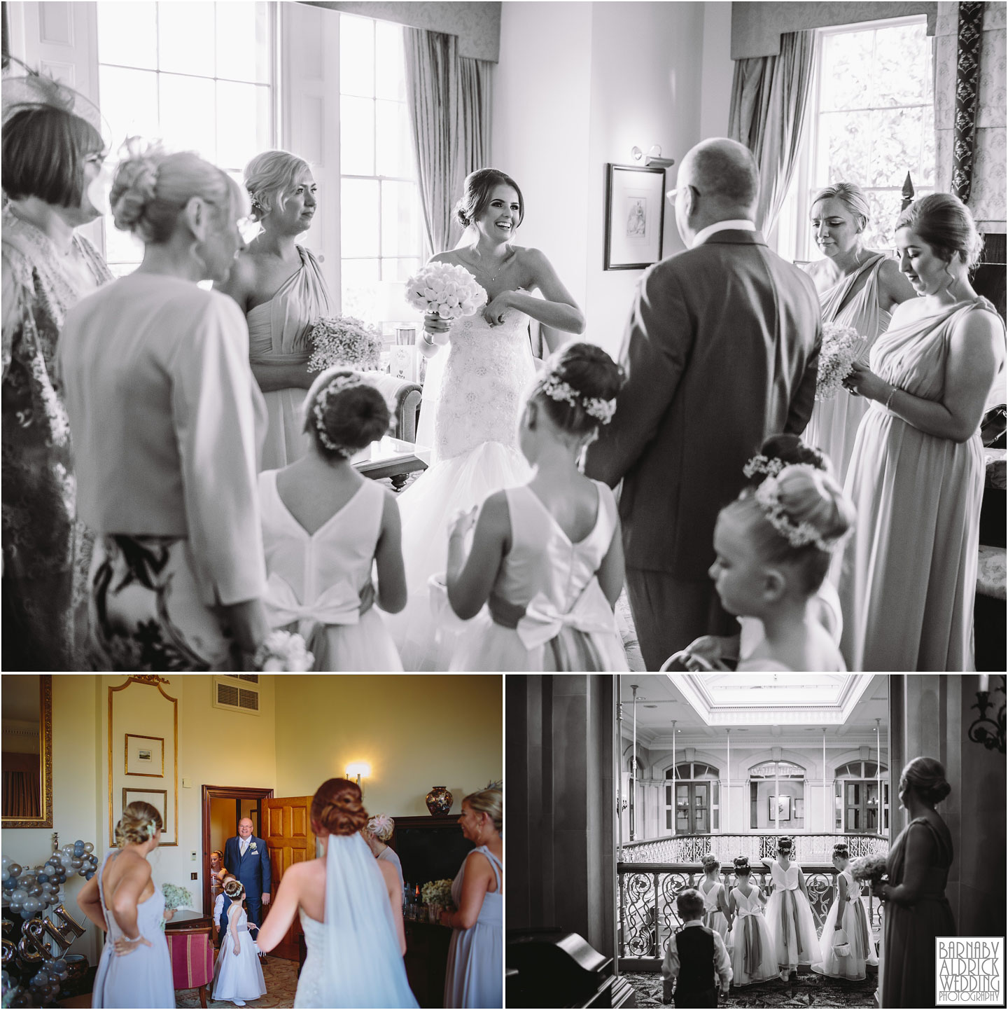 Dad sees his daughter at her oulton Hall wedding in Yorkshire