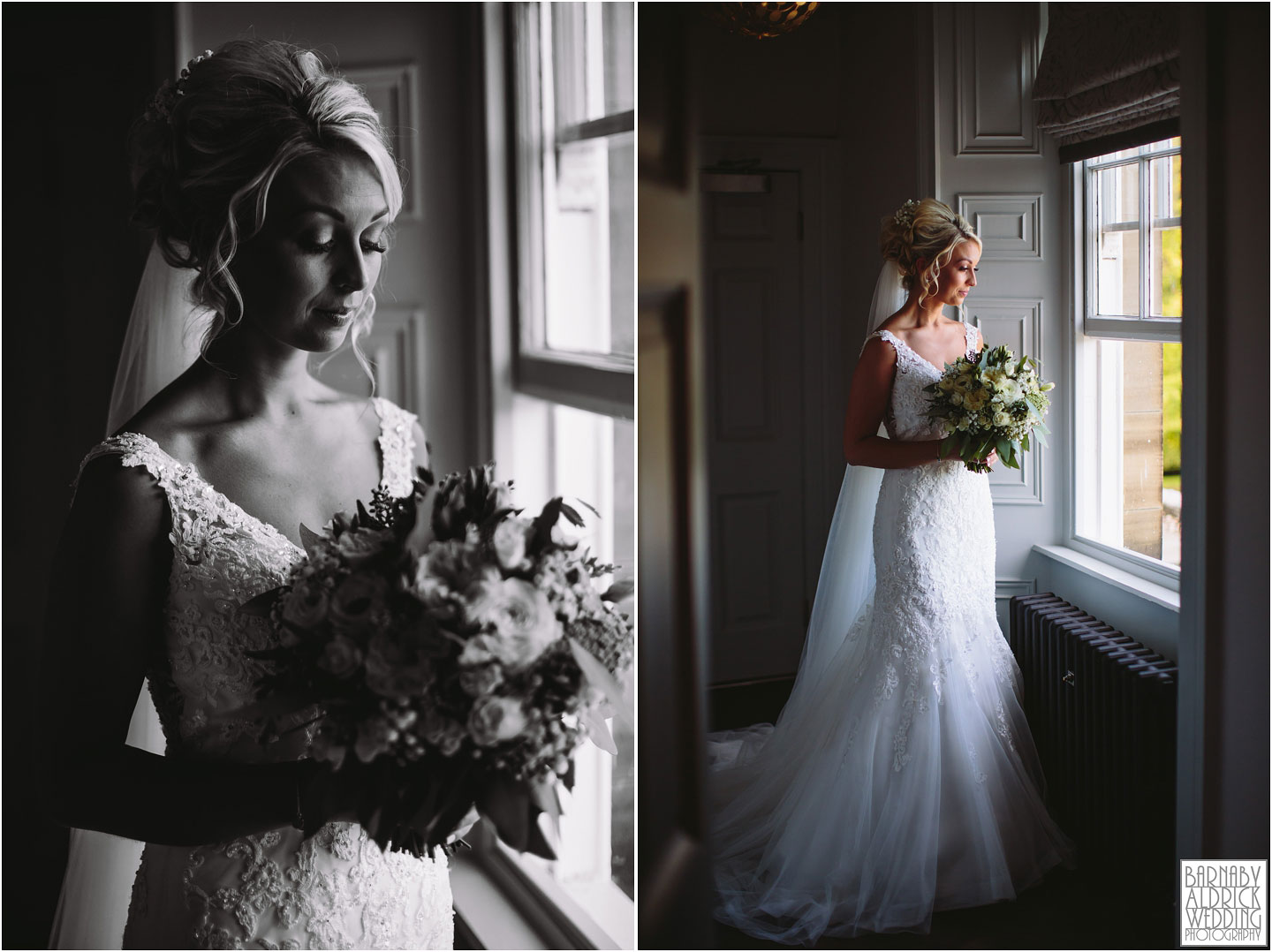 Beautiful bridal window photo at Saltmarshe Hall Wedding Photos, Wedding photography at Saltmarshe Hall, East Yorkshire Wedding Photos