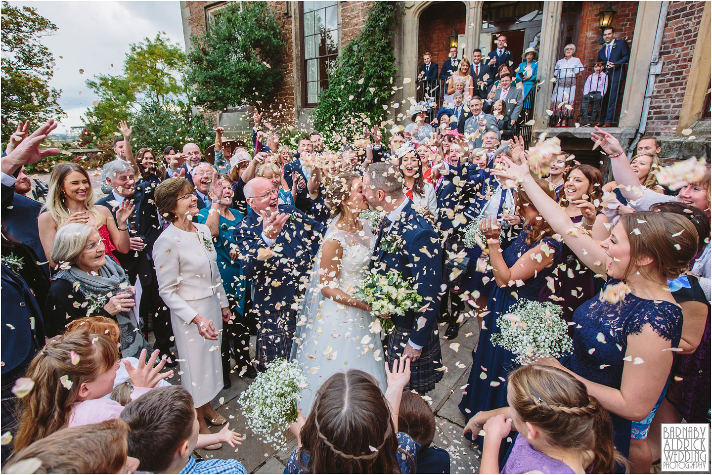 Confetti Wedding Photo at Rowton Caste Wedding Photos, Shropshire Wedding Photographer, Shrewsbury wedding venue, Amazing UK Castle Wedding