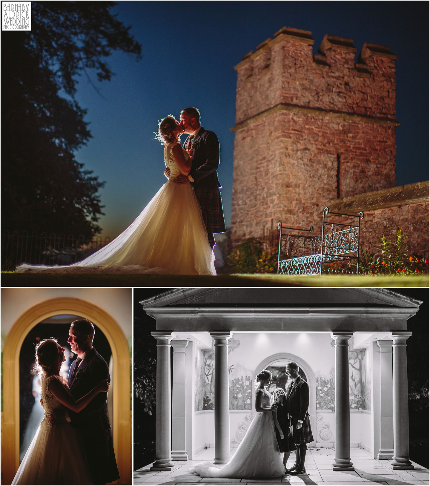 Evening wedding couple portraits at Rowton Caste, Shropshire Wedding Photographer, Shrewsbury wedding venue, Amazing UK Castle Wedding