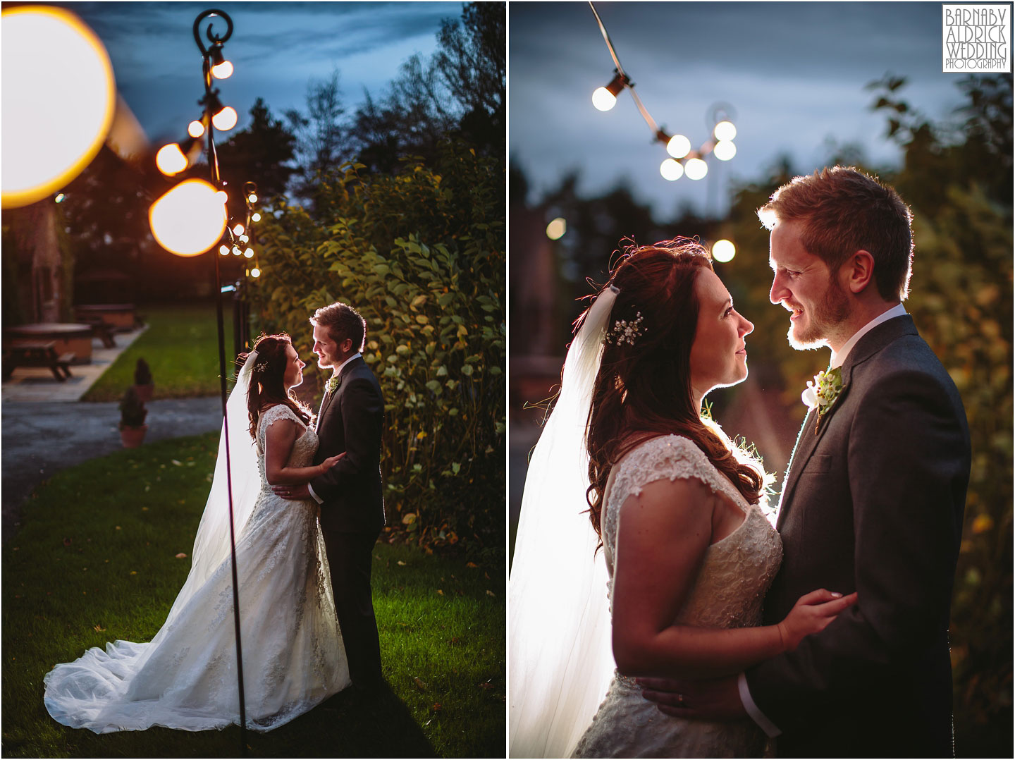 Villa Farm evening Wedding portrait, York unusual wedding venues, York Barn wedding venue, York Barn wedding at Villa Farm