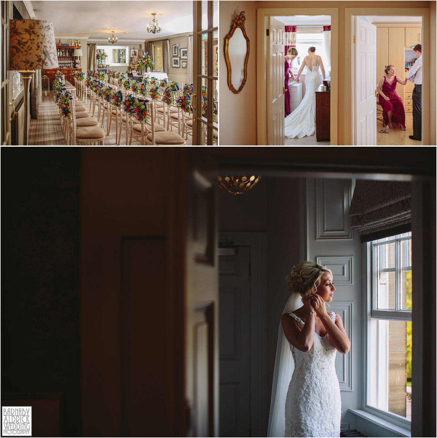 A bride gets ready at Saltmarshe Hall near Goole, Amazing Yorkshire Wedding Photos, Best Yorkshire Wedding Photos 2018