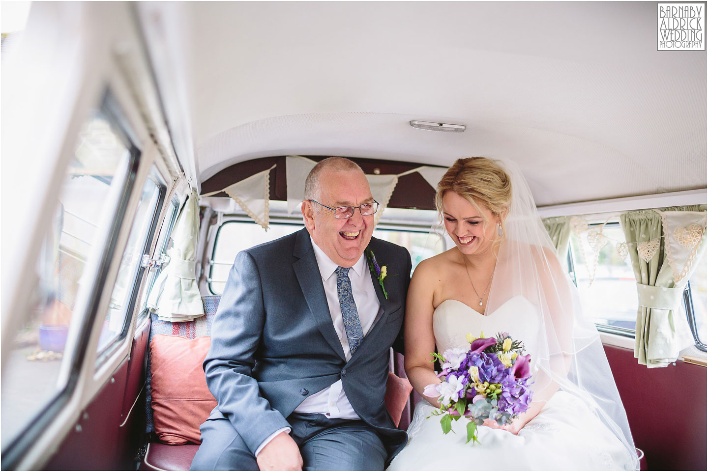 Camper van wedding photo on the way to a standedge tunnel ceremony, Marsden Wedding, Amazing Yorkshire Wedding Photos, Best Yorkshire Wedding Photos 2018