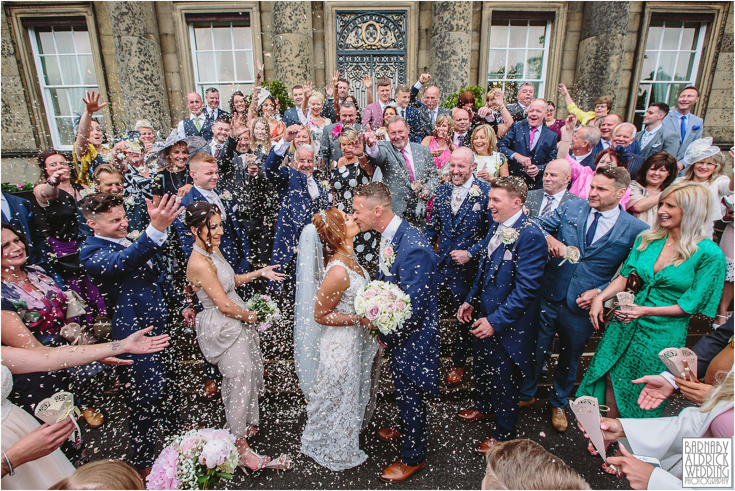 Denton Hall Wedding Confetti Photograph, Ilkley Wedding Photos, Amazing Yorkshire Wedding Photos, Best Yorkshire Wedding Photos 2018