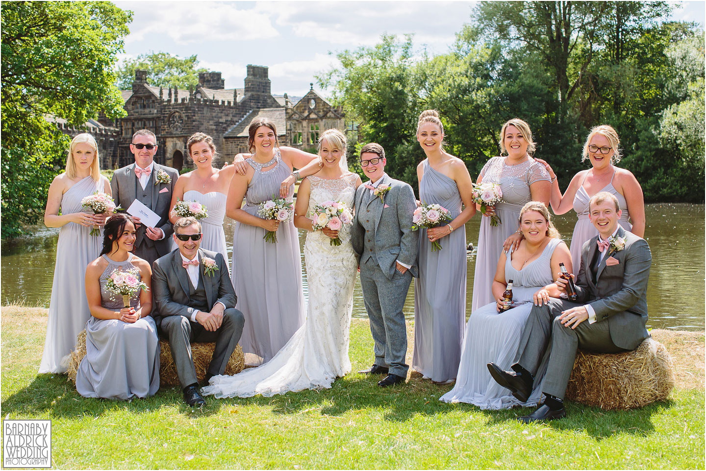 Beautiful Group wedding photo at East Riddlesden Hall, Amazing Yorkshire Wedding Photos, Best Yorkshire Wedding Photos 2018