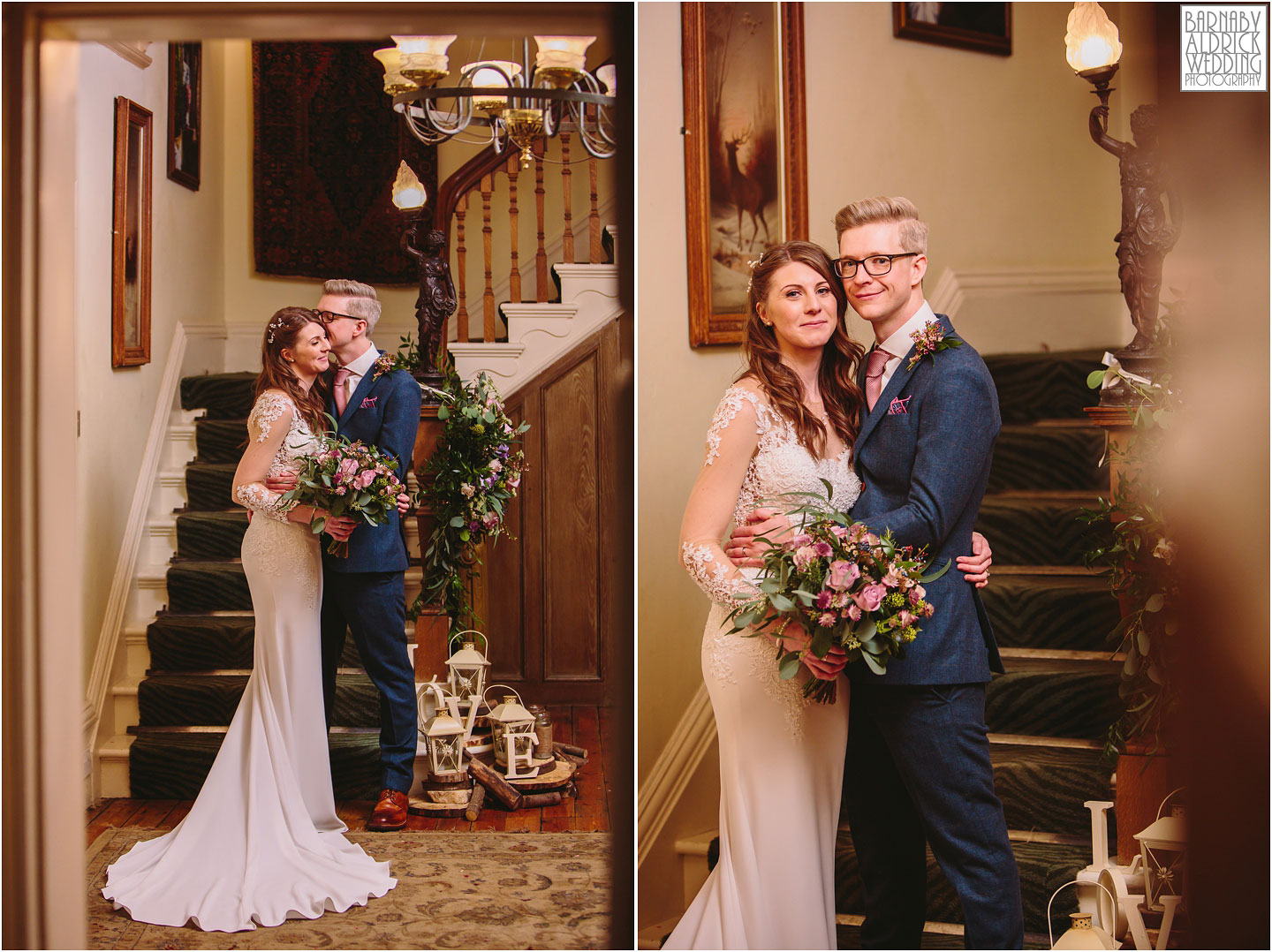 Bridal portraits after a civil ceremony at Crow Hill in Marsden, West Yorkshire Winter Wedding, Exclusive Country House wedding venue, Yorkshire Wedding Photographer Barnaby Aldrick