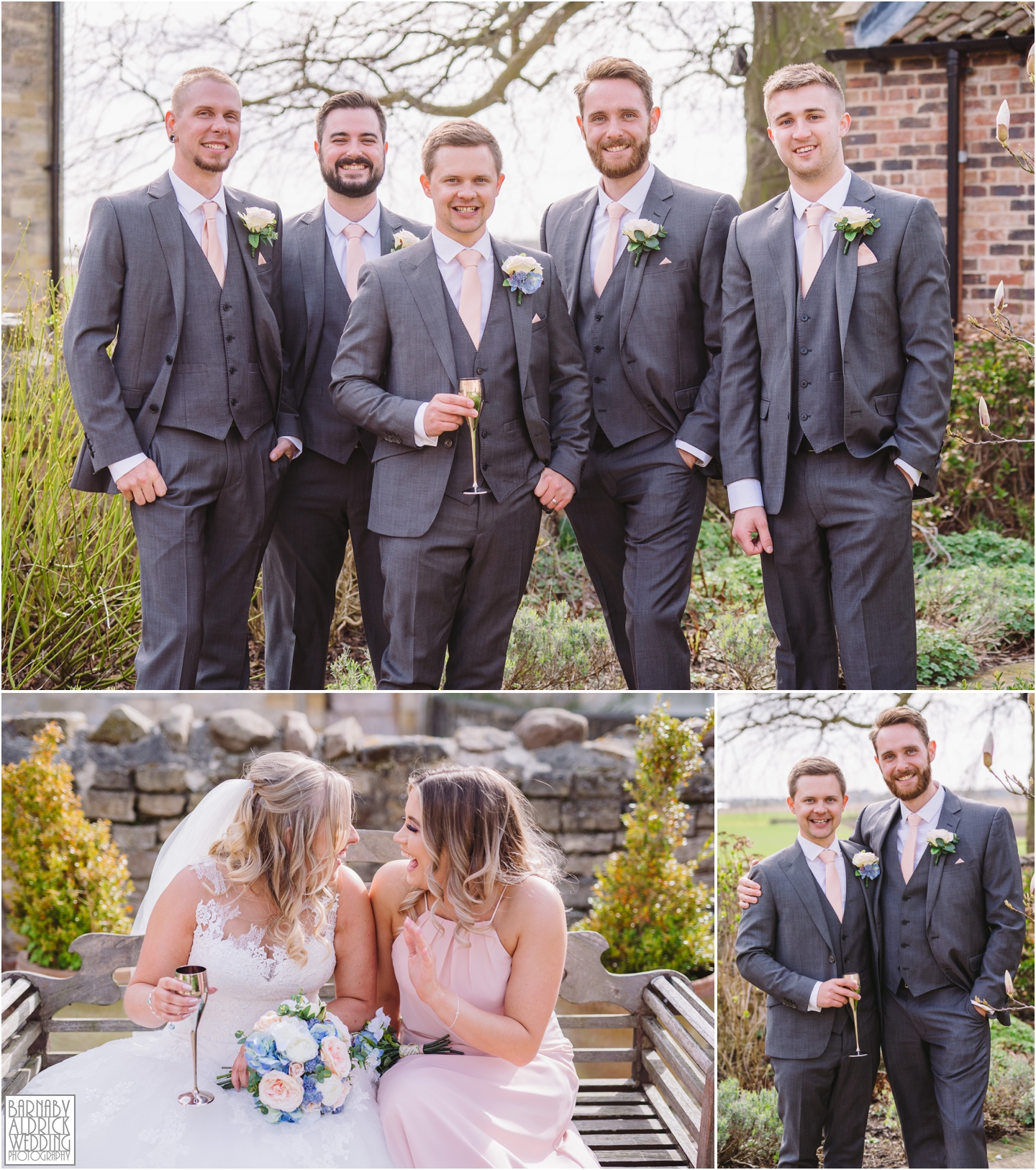 Bridesmaids group photo at Priory Cottages, Priory Cottages Wedding, Syningthwaite Priory photos