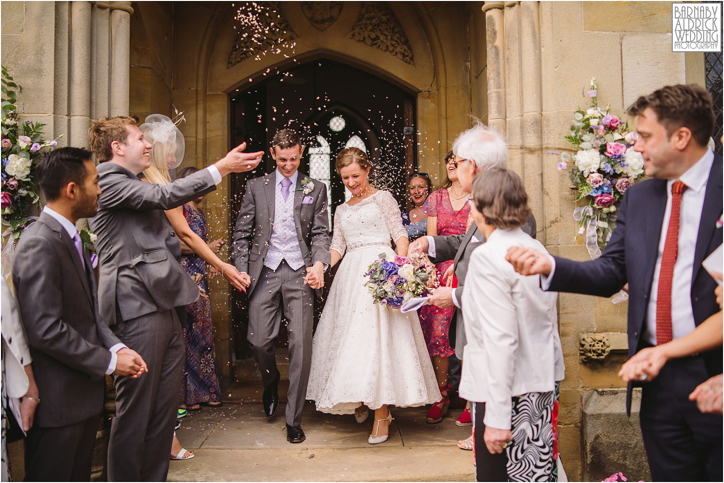 Confetti at Saint Saviours Church Harome, Pheasant Harome Wedding Photography, The Pheasant Hotel Wedding, Wedding Photography at The Pheasant Hotel North Yorkshire, North Yorkshire Wedding Photographer