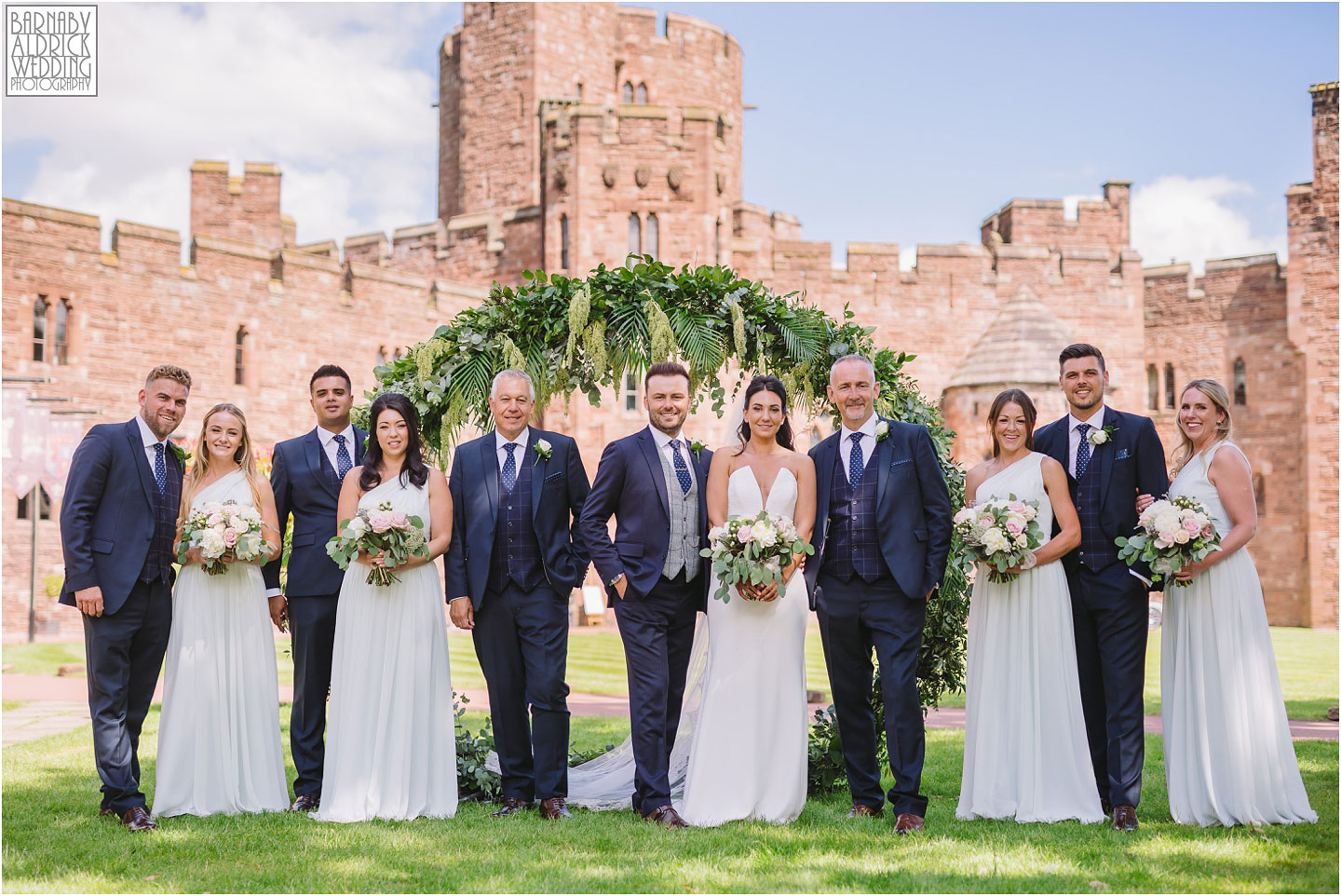 Wedding party group photos at Peckforton Castle, Cheshire Wedding Photography at Peckforton Castle, Peckforton Castle Wedding, UK Castle Wedding