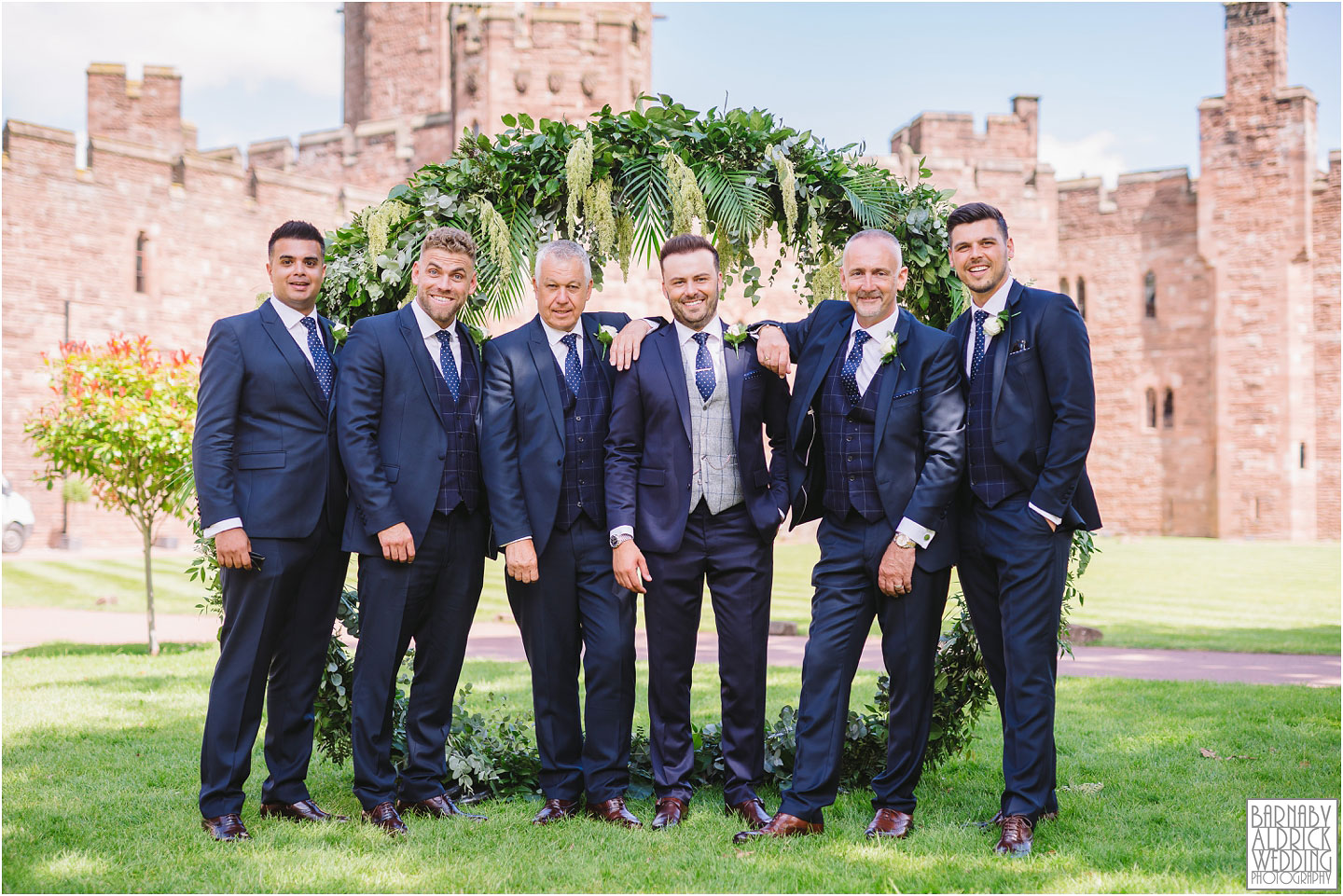 Groomsman wedding photos at Peckforton Castle, Cheshire Wedding Photography at Peckforton Castle, Peckforton Castle Wedding, UK Castle Wedding