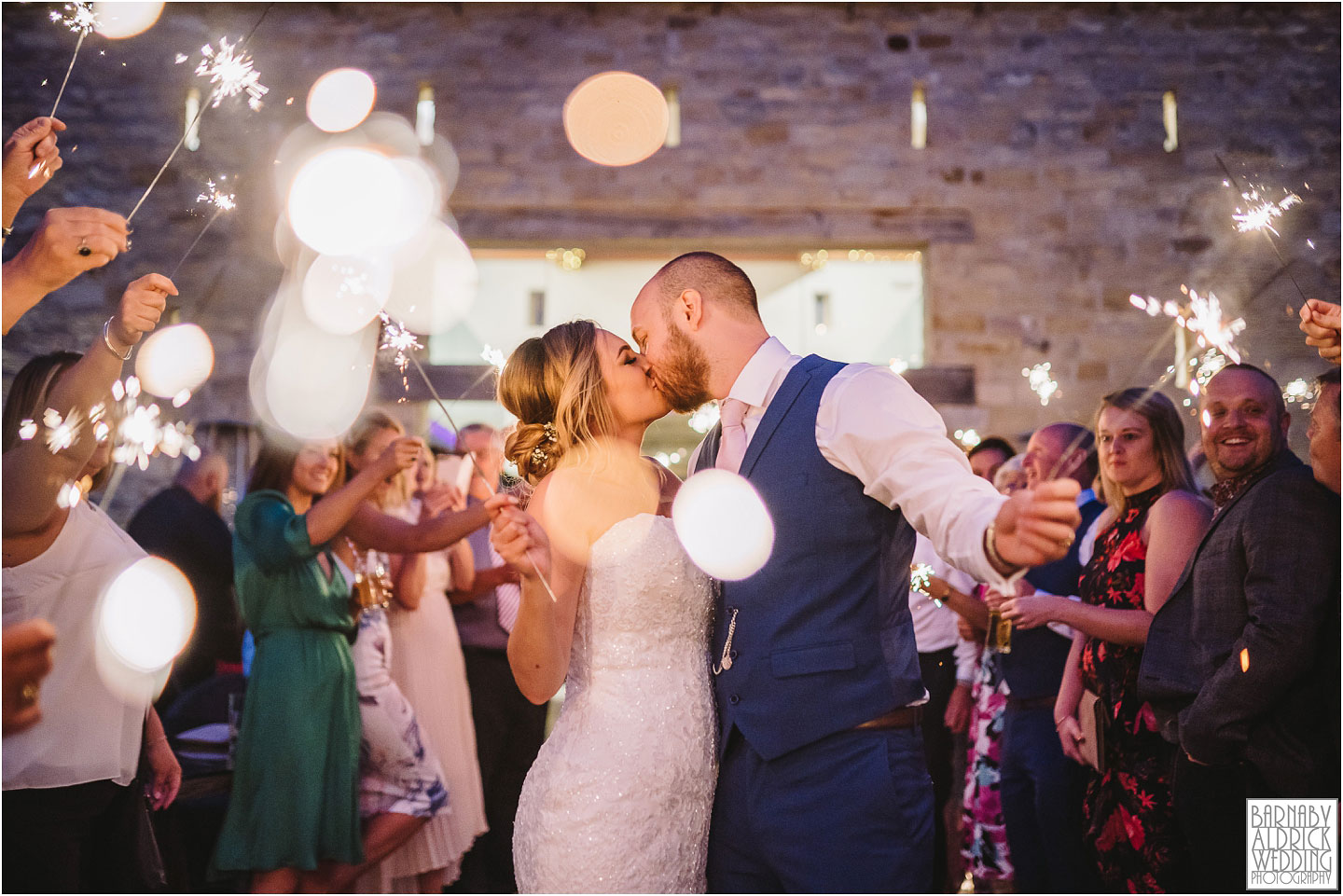 Priory Cottages evening sparklers photo ideas, Sparkler wedding portraits at The Priory Cottages in Yorkshire