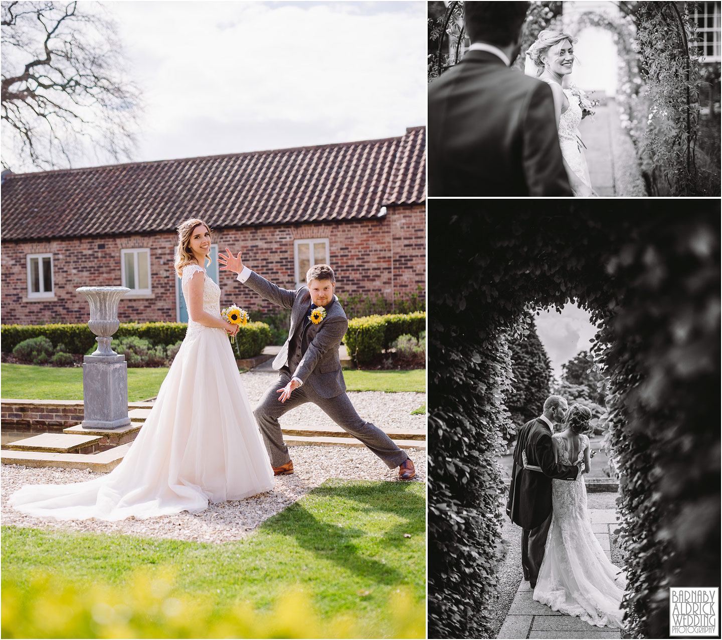 Priory Cottages yorkshire bride and groom portrait