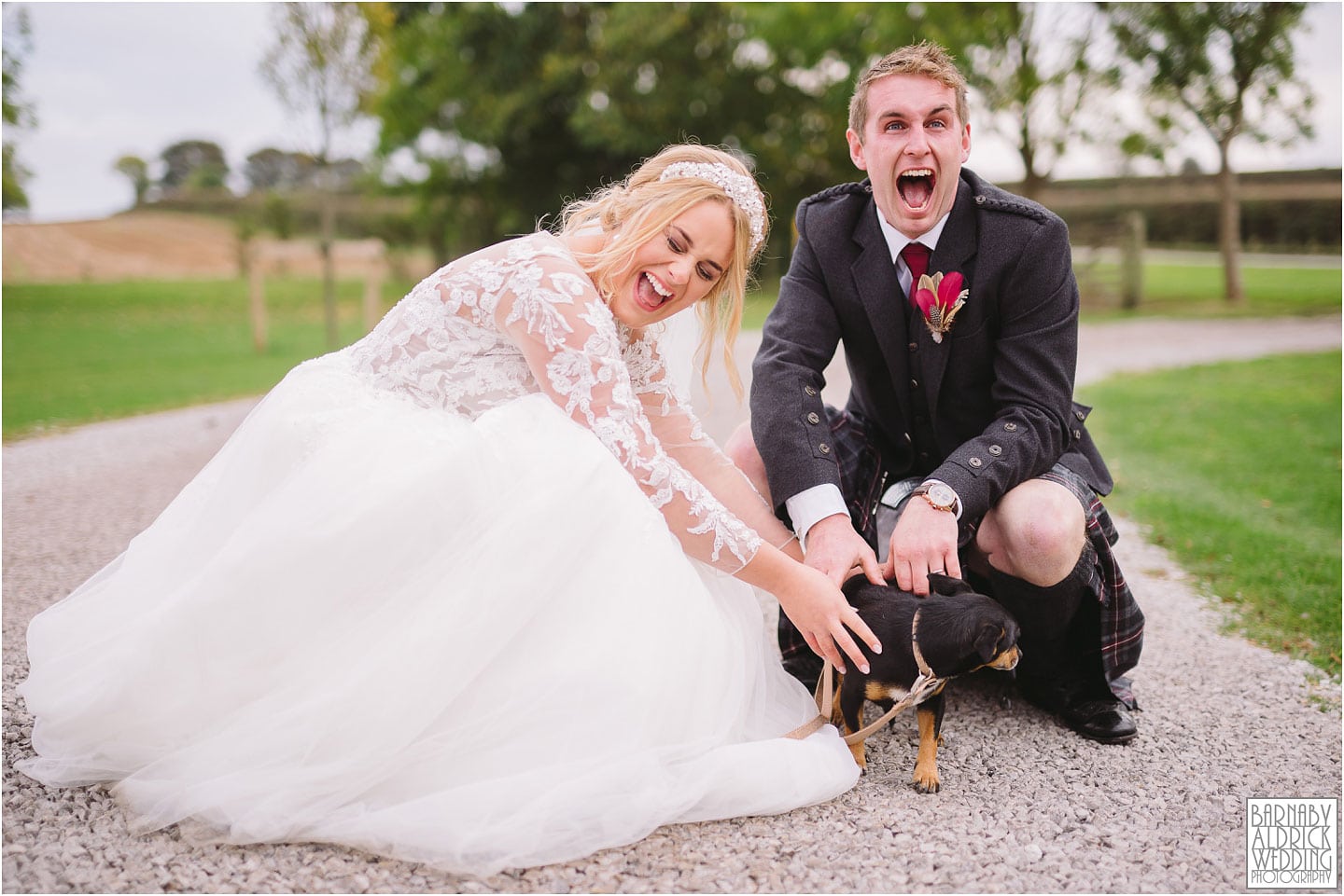 Fun bride and groom portraits