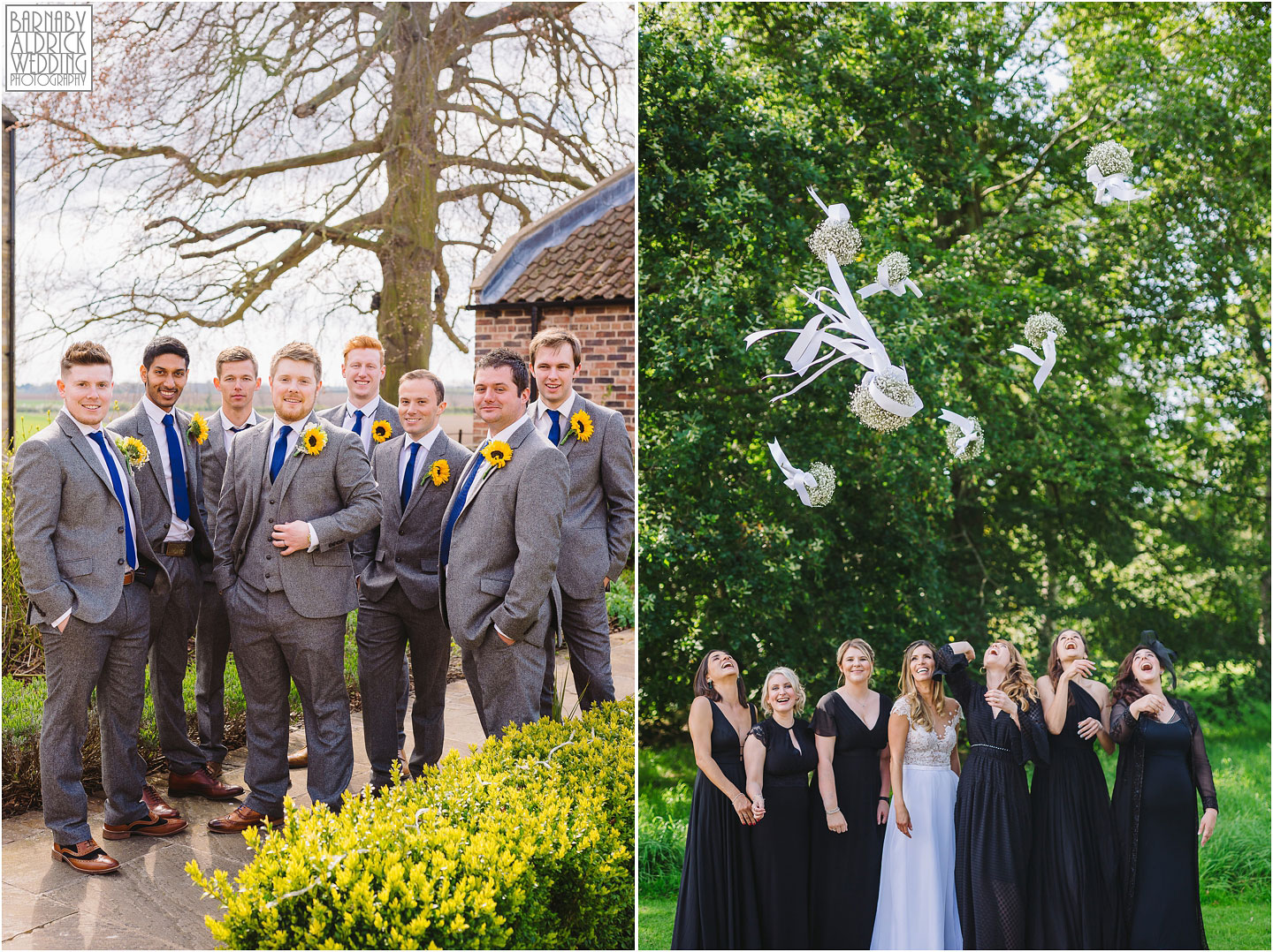 Fun bridesmaids and groomsmen group photos