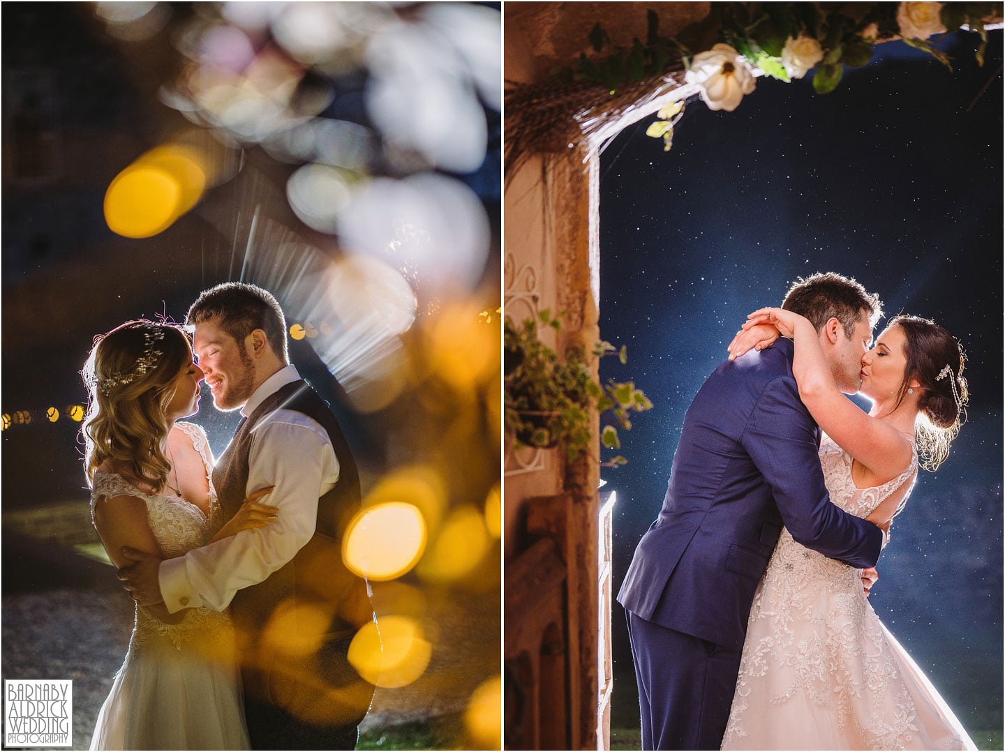 Stunning evening flash wedding portraiture