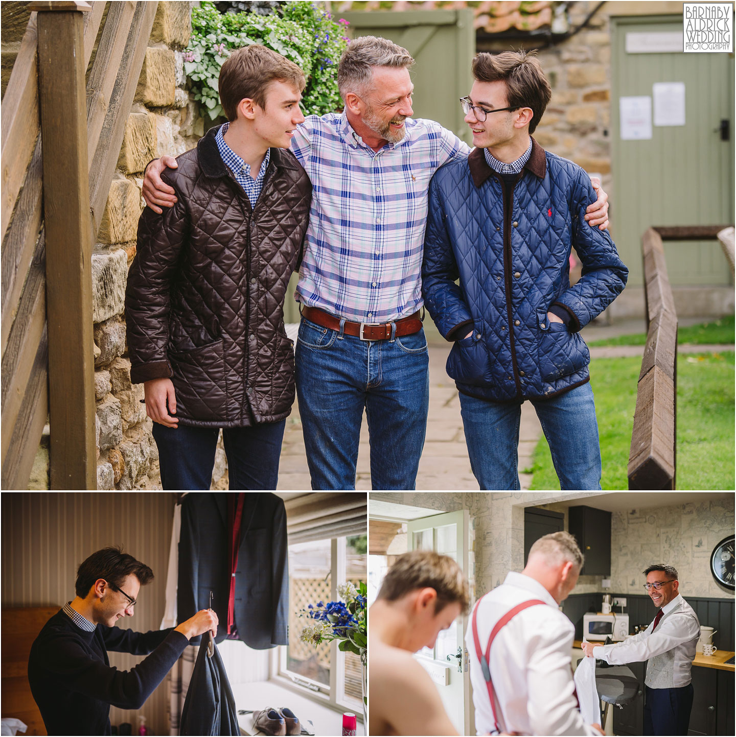 Relaxed grooms preparations photography 