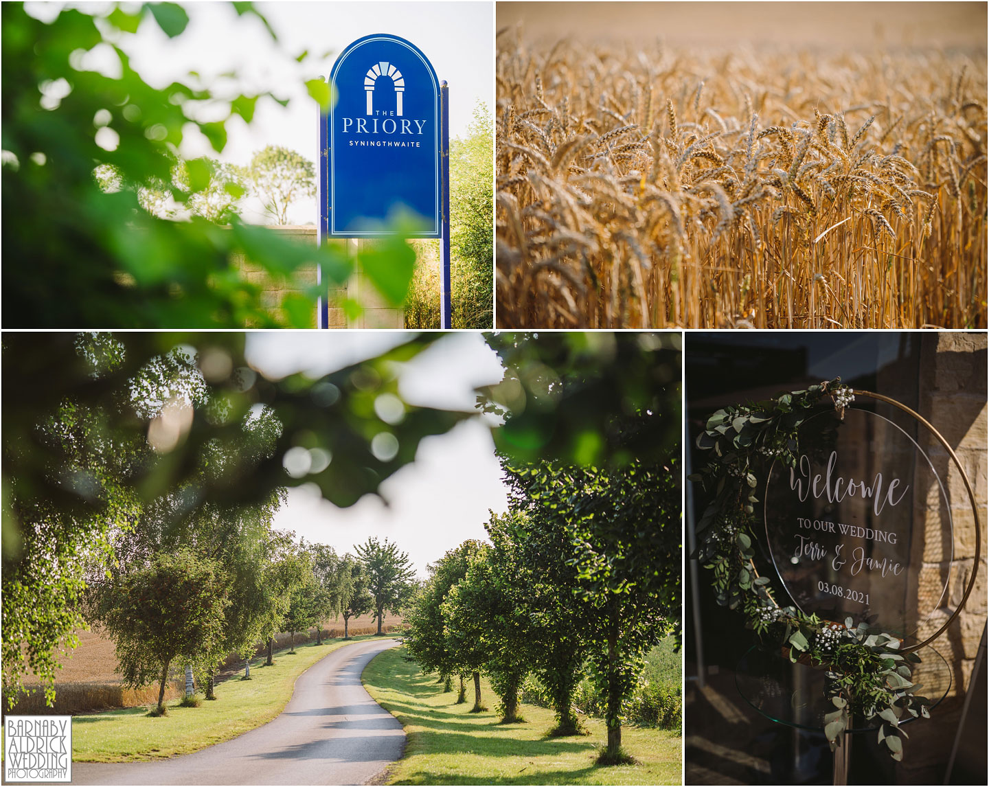 Wedding photos around Priory Cottages Barn venue in Yorkshire