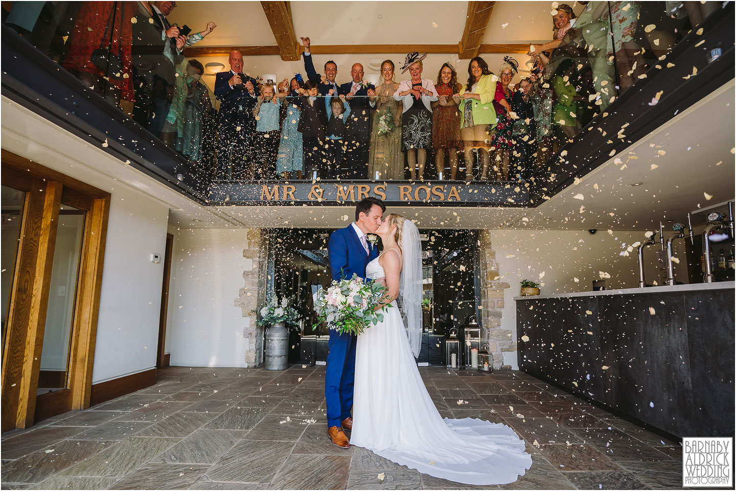 Priory Cottages balcony confetti photo 
