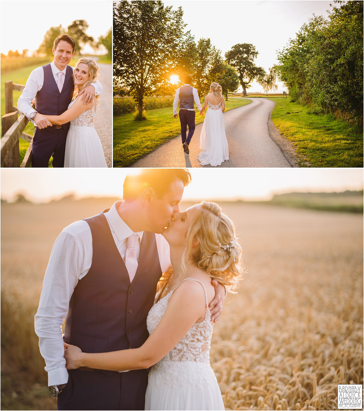 Priory Cottages evening flash portrait photo ideas, Flash wedding portraits at The Priory Cottages in Yorkshire