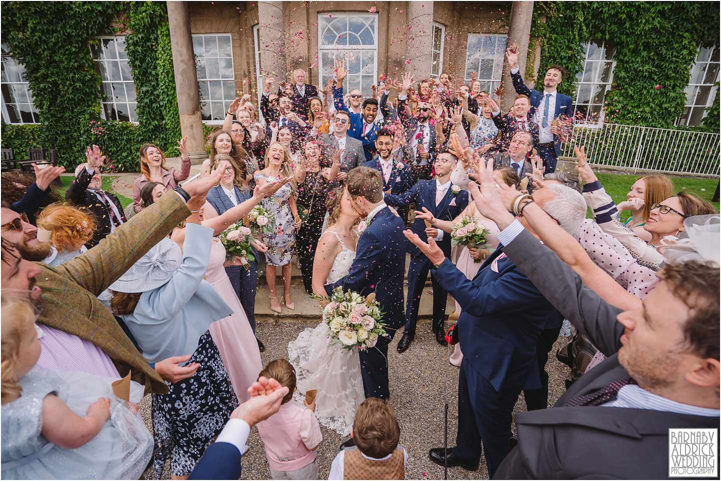 Confetti photograph Wood Hall Hotel Wetherby, Wood Hall Wedding Photos, Wood Hall Wedding PHotographer