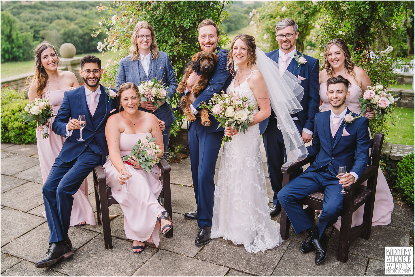 Wood Hall Hotel wedding party group photos, Wood Hall Wedding Photos, Wood Hall Wedding Photographer