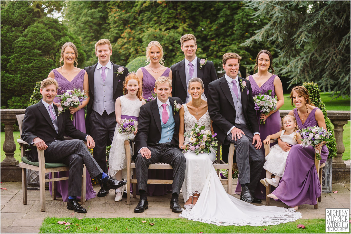 Fun wedding party group photos at Goldsborough Hall, Goldsborough Hall Wedding Photography, Yorkshire Wedding, Yorkshire Wedding Photographer, Knaresborough Wedding, Harrogate wedding venue, Yorkshire Stately House Wedding