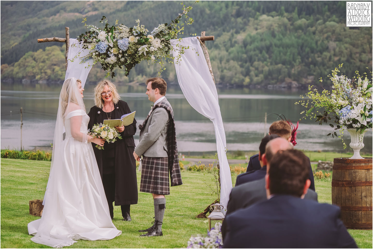 Scottish Ceremony on Loch Goil, Wedding photos at Carrick Castle, Scottish Wedding photographer 