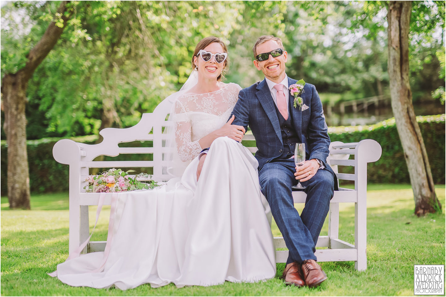 Fun wedding photo at The Pheasant in Harome, Pheasant Harome wedding photographer