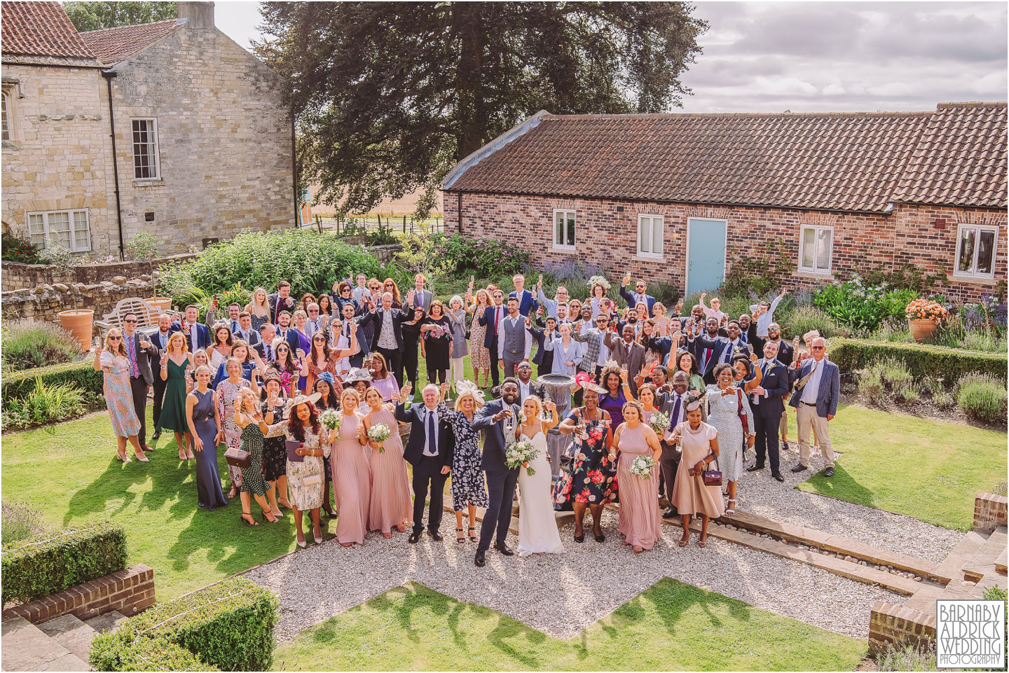 Awesome group photos, Priory Cottages wedding