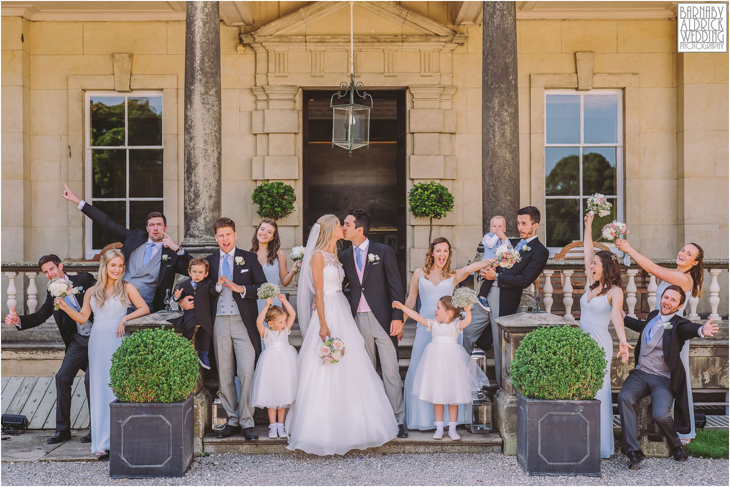 Birdsall House Bridal Party Group photo, Birdsall House Wedding, Yorkshire Wedding Photos,